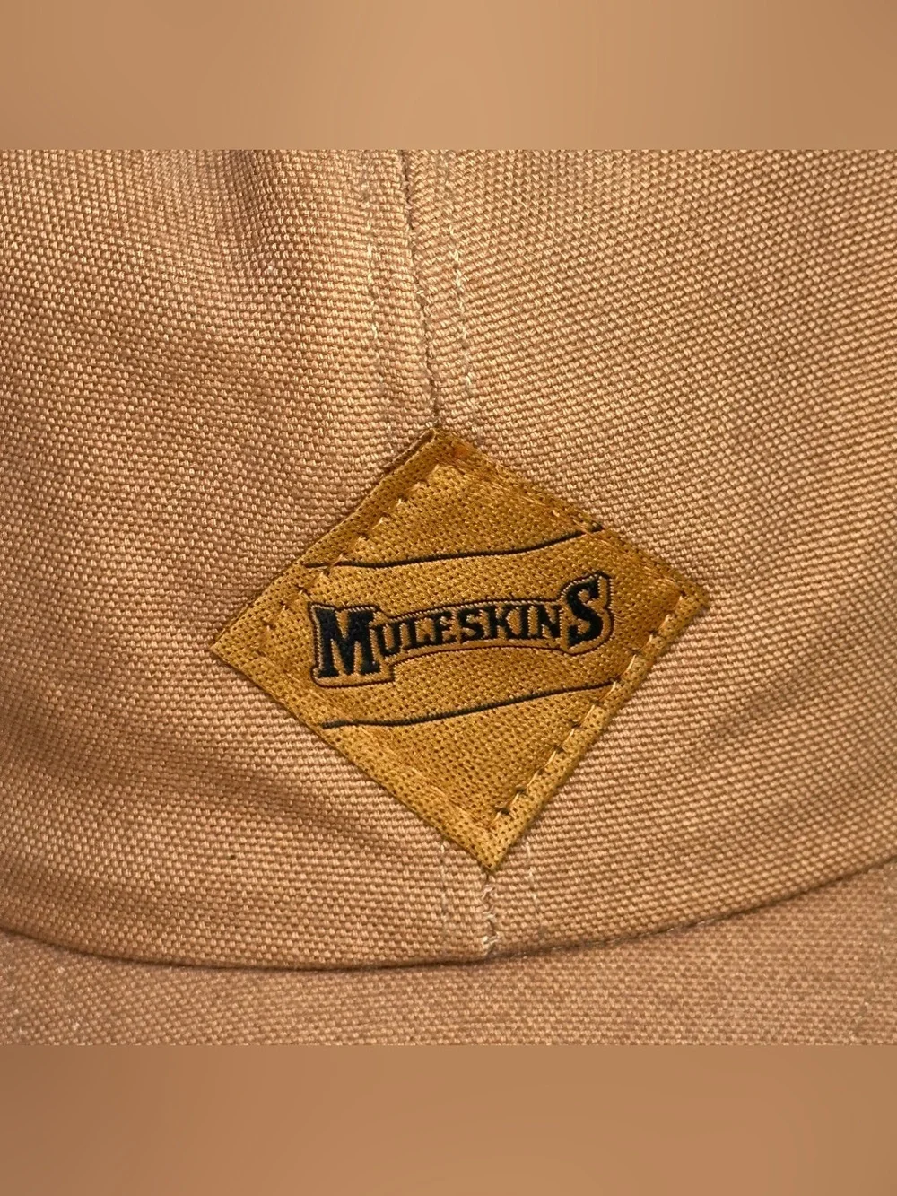 Vintage Muleskins Tan Duck Canvas Workwear Hat Red Lined